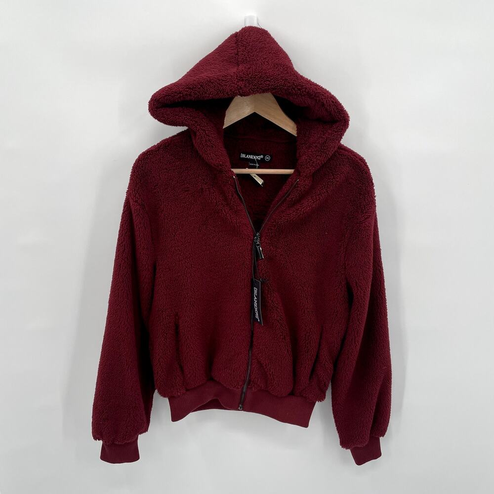 EVEREVE BLANKNYC NWT Cozy Full Zip Hoodie Sweatshirt Jacket in Red // XS - Picture 5 of 10